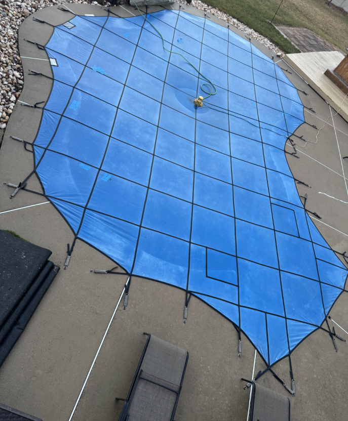Pool prepared and protected for the off-season