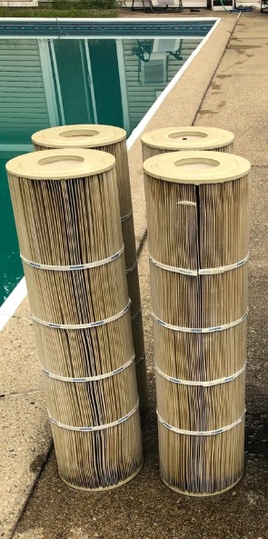 Dirty filter cartridges before cleaning