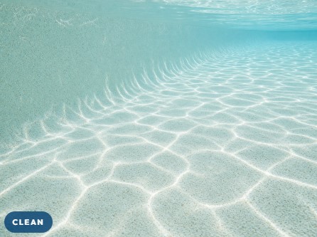 Renovated pool refilled with fresh plaster finish